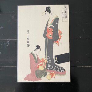 japanese wood block print on wood